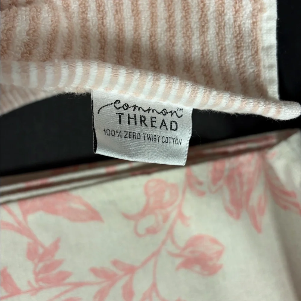 Set of Blush Pink Ribbed Bath Towels